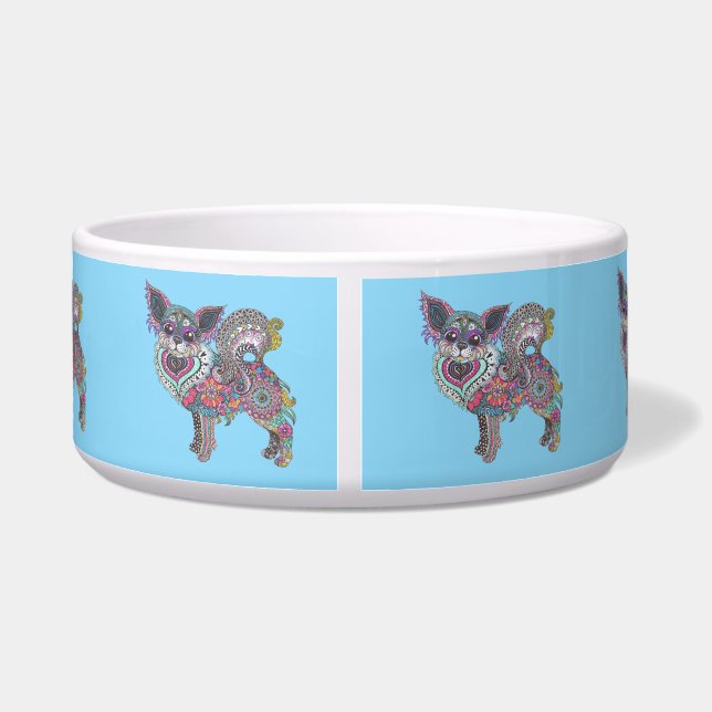 Dog Bowl with chihuahua artwork ボウル (裏面)