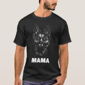 Dog Breed Face Lover German Shepherd Mum_1 Tシャツ (正面)