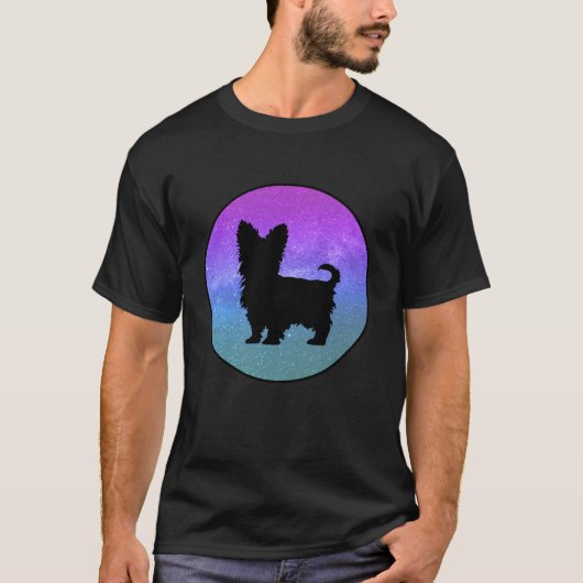 Dog Breed Yorkshire Terrier Dog Silhouette Space G Tシャツ (正面)