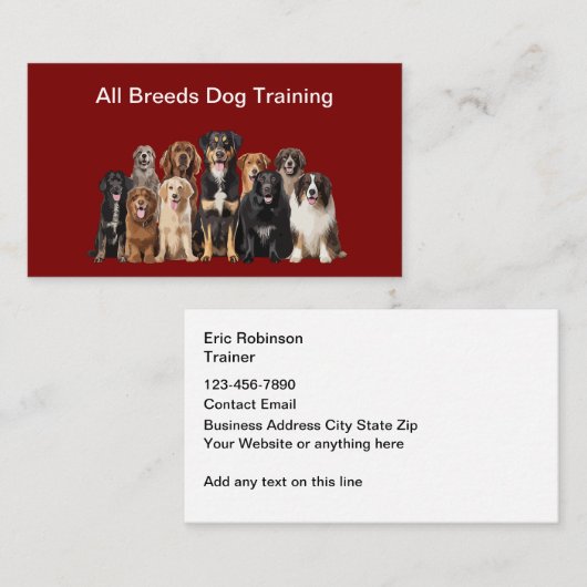 Dog Breeder Canine Theme Business Cards 名刺 (正面/裏面)