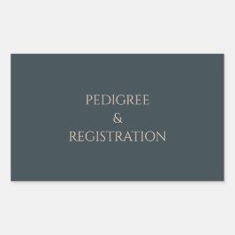 Dog Breeder Folder Label PEDIGREE & REGISTRATION  長方形シール