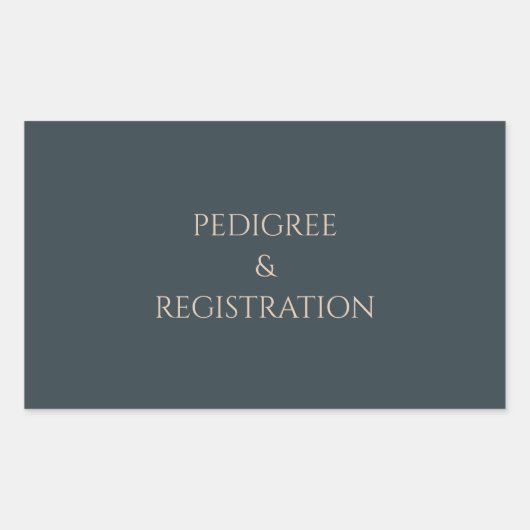 Dog Breeder Folder Label PEDIGREE & REGISTRATION  長方形シール (正面)