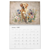 Dog Breeds in Wildflowers 12-Month Custom Year カレンダー (1月 2027)