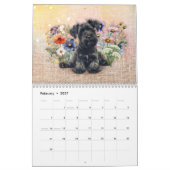 Dog Breeds in Wildflowers 12-Month Custom Year カレンダー (2月 2027)