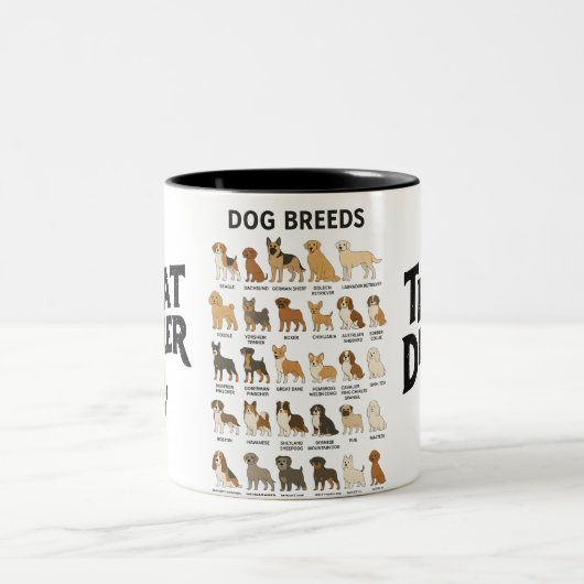 Dog Breeds Mug – Cute Dog Lover Coffee Cup ツートーンマグカップ (中央)