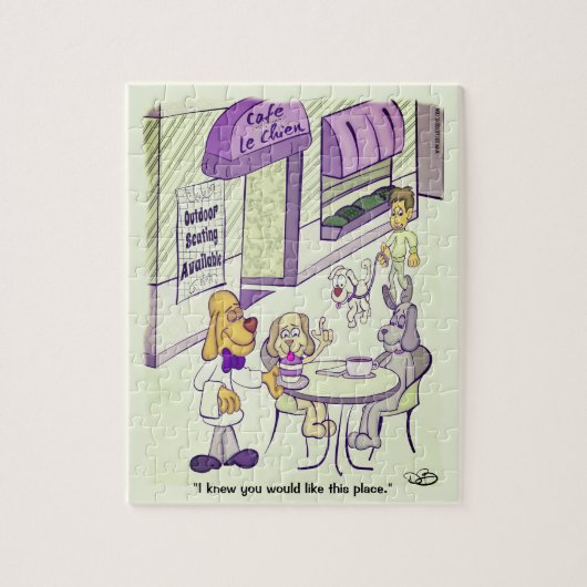 Dog Cafe Funny 8 x 10 Jigsaw Puzzle ジグソーパズル (縦)