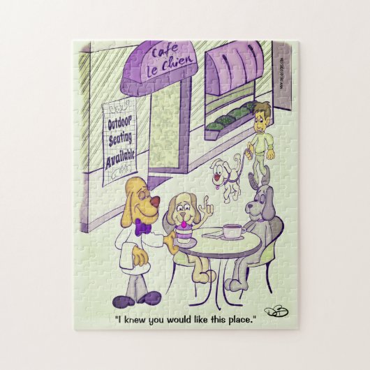 Dog Cafe Funny Jigsaw Puzzle ジグソーパズル (縦)