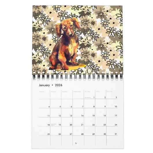 DOG calendar カレンダー (1月 2026)