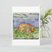 Dog Carrying a Rock Greeting Card 招待状 (スタンド正面)