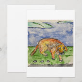 Dog Carrying a Rock Greeting Card 招待状 (正面/裏面)