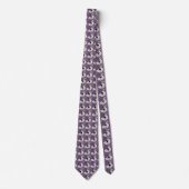 Dog Cartoon on Purple Custom Necktie ネクタイ (正面)
