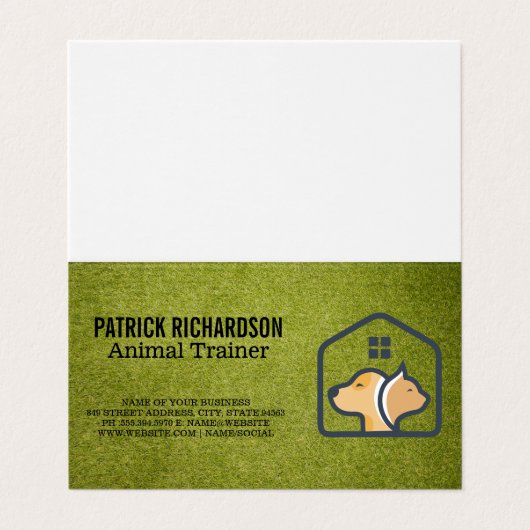 Dog Cat House Logo | Animal Services 名刺 (外部フラット)