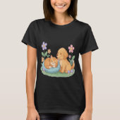 Dog & Cat in Nature – Cute Animal T-Shirt for Pet  Tシャツ (正面)