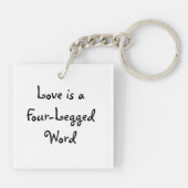 Dog Cat Paw Prints Heart Valentine's Day Love キーホルダー (裏面)