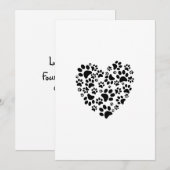 Dog Cat Paw Prints Heart Valentine's Day Love シーズンカード (正面/裏面)