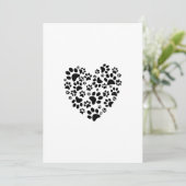 Dog Cat Paw Prints Heart Valentine's Day Love シーズンカード (スタンド正面)