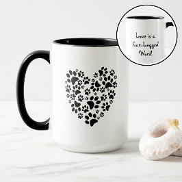 Dog Cat Paw Prints Heart Valentine's Day Love マグカップ