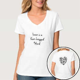 Dog Cat Paw Prints Heart Valentine's Day Love Tシャツ