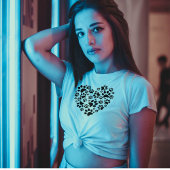 Dog Cat Paw Prints Heart Valentine's Day Love Tシャツ