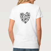 Dog Cat Paw Prints Heart Valentine's Day Love Tシャツ (裏面)