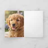 Dog cat pet name photo template simple minimal  カード (内部)