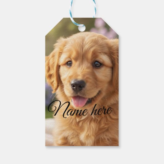 Dog cat pet name photo template simple minimal  ギフトタグ (裏面)