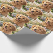 Dog cat pet name photo template simple minimal  ラッピングペーパー (角)