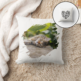 Dog Cat Pet Paw Custom Photo Valentine's Day Love クッション