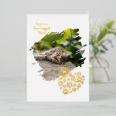 Dog Cat Pet Paw Custom Photo Valentine's Day Love 箔招待状 (立ち正面)