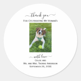 Dog Cat Photo My Human's Thank You結婚式の引き出物 ラウンドシール