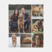 Dog Cat Picture Fleece Blanket Photo Collage Pets フリースブランケット (正面)