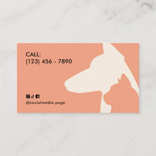 Dog cat silhouette logo pet sitting 名刺 (裏面)