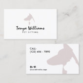 Dog cat silhouette logo pet sitting 名刺 (正面/裏面)