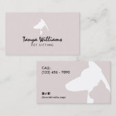 Dog cat silhouette logo pet sitting  名刺 (正面/裏面)