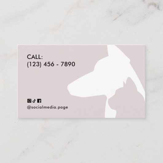 Dog cat silhouette logo pet sitting  名刺 (裏面)