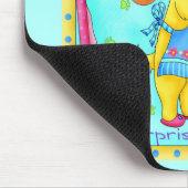 Dog Chef Cooking Dinner Art Turquoise Name マウスパッド (コーナー)