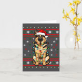 Dog Christmas, German Shepherd Christmas Lights Ug カード (黄色い花)
