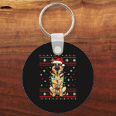 Dog Christmas, German Shepherd Christmas Lights Ug キーホルダー (正面)