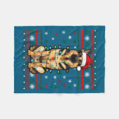 Dog Christmas, German Shepherd Christmas Lights Ug フリースブランケット (正面(横))