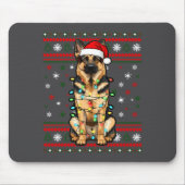 Dog Christmas, German Shepherd Christmas Lights Ug マウスパッド (正面)