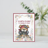 Dog Christmas Lights SANTA  PAWS is Coming to Town シーズンポストカード (スタンド正面)