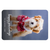 Dog Christmas | Modern Cute Puppy Happy Pawlidays マグネット (横)