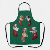 Dog Christmas Stocking Apron エプロン (正面)