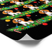 Dog Christmas Tree, Beagle Puppy Holiday Design Fo ポスター (角)