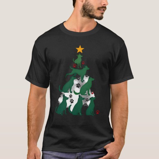 Dog Christmas Tree Shirt - Dog Christmas (2) Tシャツ (正面)