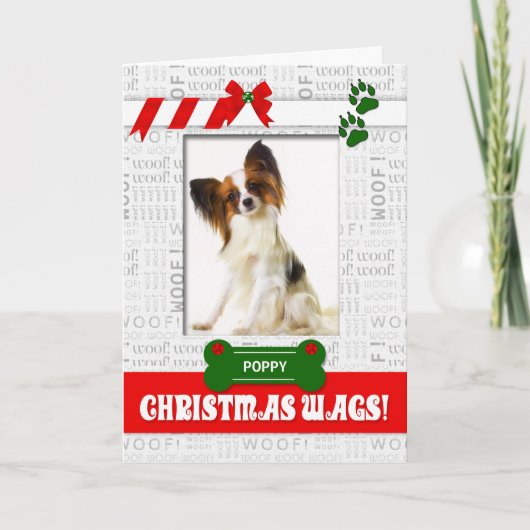 Dog Christmas Wags Pet's Photo Verticalから シーズンカード (正面)