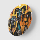Dog Clock ラウンド壁時計 (傾斜)