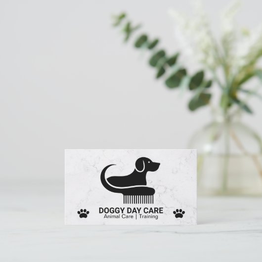 Dog Comb Logo | Paw 名刺 (スタンド正面)