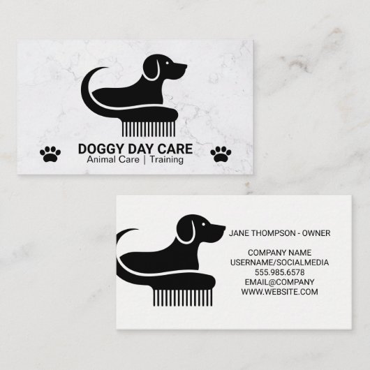Dog Comb Logo | Paw 名刺 (正面/裏面)