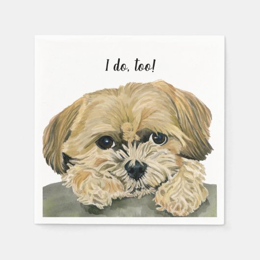  Dog Custom Cocktail Napkin スタンダードカクテルナプキン (正面)